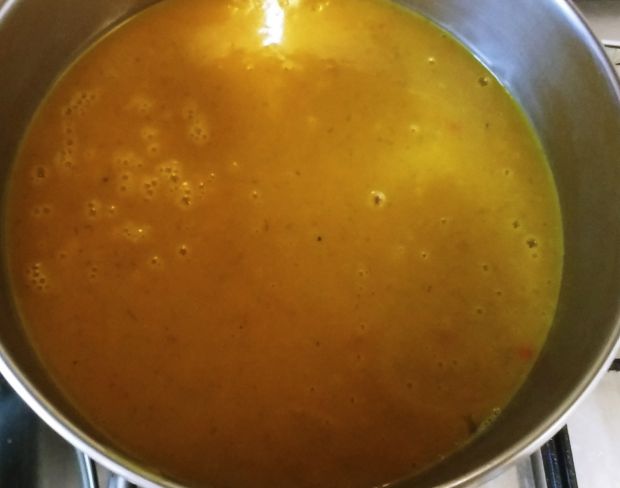 Zupa - krem z dyni z krewetkami