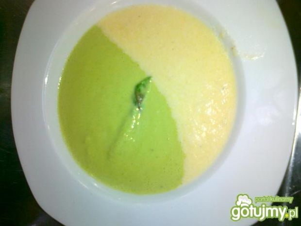 Zupa krem ze szparagów dwukolorowa