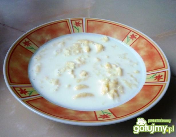 Zupa mleczna z lanymi kluskami