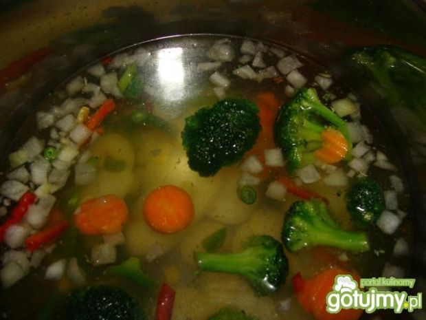 Zupa serowo-warzywna zagęszczana kaszą 