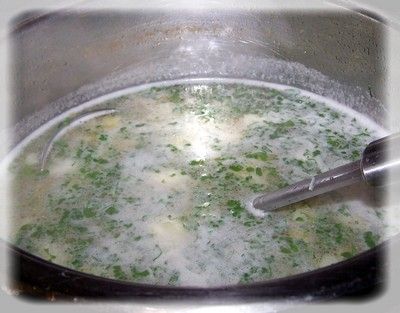 Zupa szparagowa z  jaglanką.