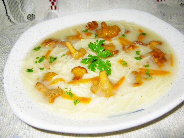 Zupa z kurkami i makaronem