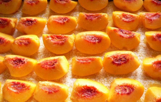 Drożdżowe ciasto dyniowe z brzoskwiniami